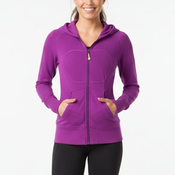 lululemon athletica Tops - Lululemon Vintage Scuba Full Zip up Hoodie Stretch French Terry Vibrant Purple 4